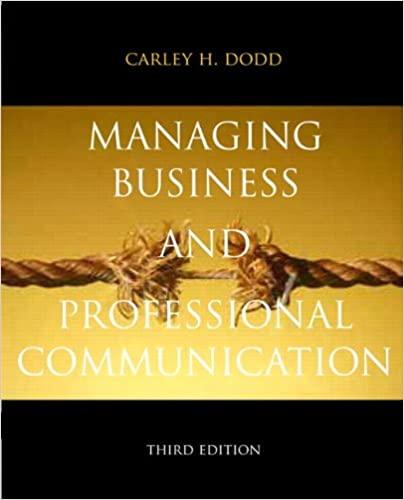 managing business and professional communication 3rd edition carley dodd 0205823866, 9780205823864