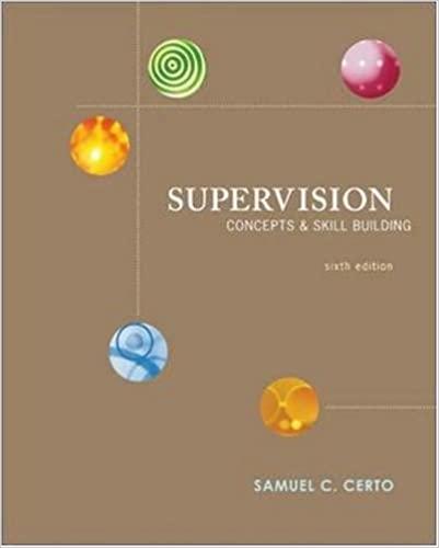 supervision concepts and skill building 6th edition samuel certo 0073405000, 9780073405001