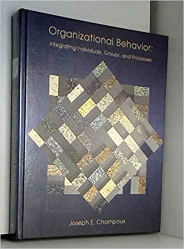 organizational behavior integrating individuals groups and processes 1st edition joseph e. champoux