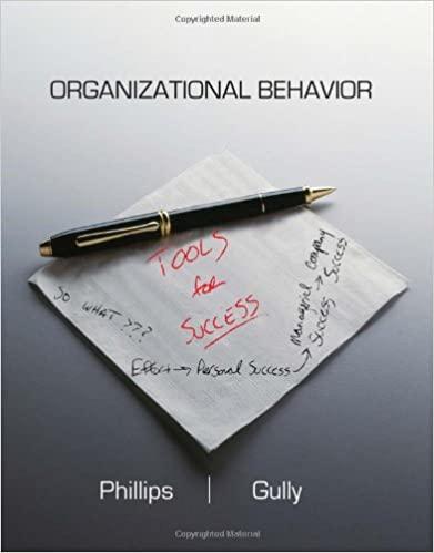 organizational behavior tools for success 1st edition jean m. phillips, stanley m. gully 0538745762,