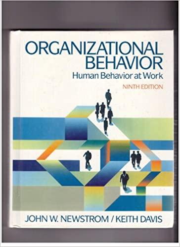 organizational behavior human behavior at work 9th edition keith newstrom, john w. davis 0070156034,