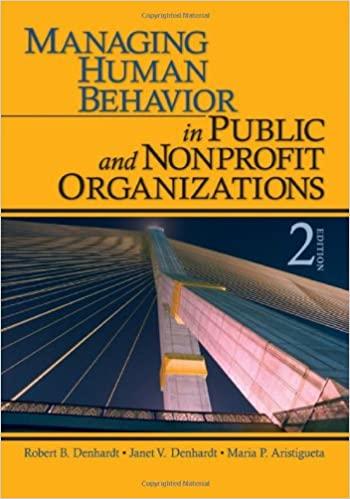 managing human behavior in public and nonprofit organizations 2nd edition robert b. denhardt, janet v.