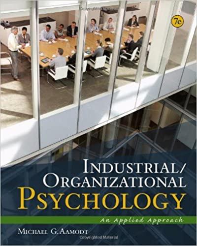 industrial organizational psychology an applied approach 7th edition michael aamodt 1111839972, 9781111839970