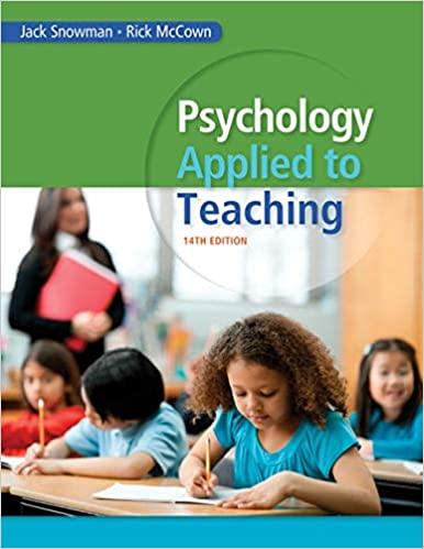 psychology applied to teaching 14th edition jack snowman, rick mccown 1285734556, 9781285734552
