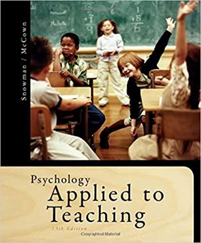 psychology applied to teaching 13th edition jack snowman, rick mccown 1111298114, 9781107615038