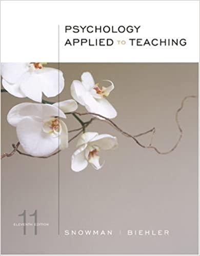 psychology applied to teaching 11th edition jack snowman, robert biehler 0618473971, 9780618473977