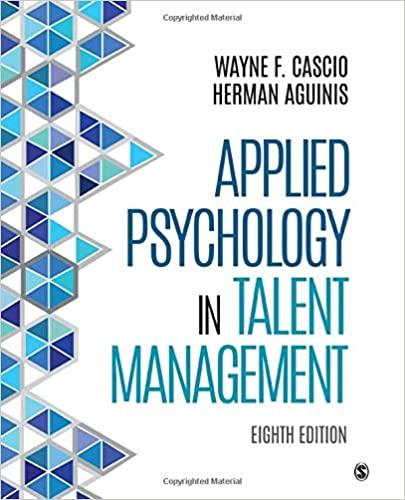 applied psychology in talent management 8th edition wayne cascio, herman aguinis 150637591x, 9781506375915