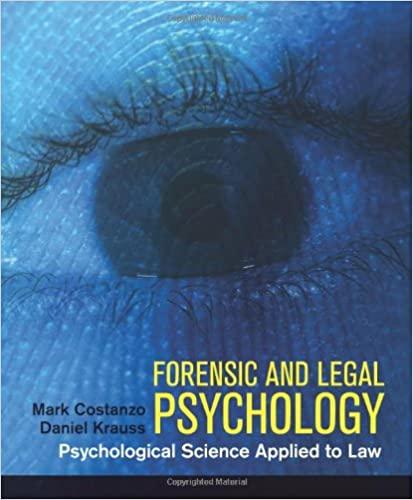 forensic and legal psychology psychological science applied to law 1st edition mark costanzo, daniel krauss