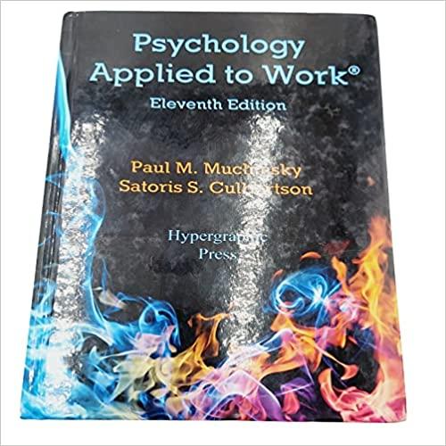 psychology applied to work 11th edition muchinsky, culbertson 097493450x, 9780974934501