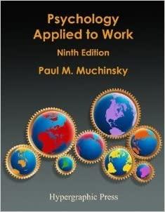 psychology applied to work 9th edition paul m. muchinsky 0980147808, 9780980147803