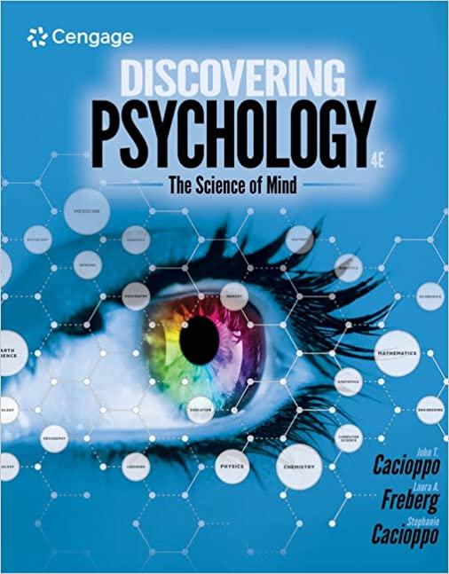 discovering psychology the science of mind 4th edition john cacioppo, laura freberg, stephanie cacioppo