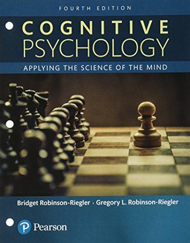cognitive psychology applying the science of the mind 4th edition bridget robinson riegler, gregory robinson