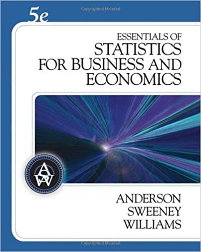 essentials of statistics for business and economics 5th edition david r. anderson, dennis j. sweeney, thomas