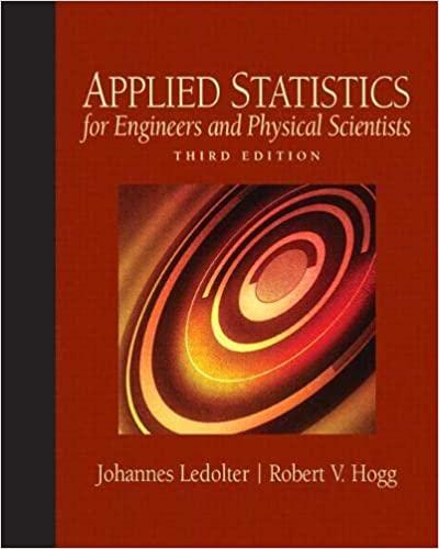 applied statistics for engineers and physical scientists 3rd edition johannes ledolter, robert hogg
