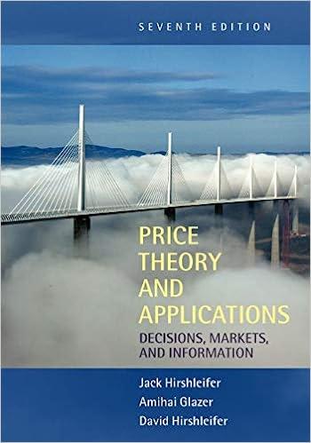 price theory and applications decisions markets and information 7th edition jack hirshleifer, amihai glazer,