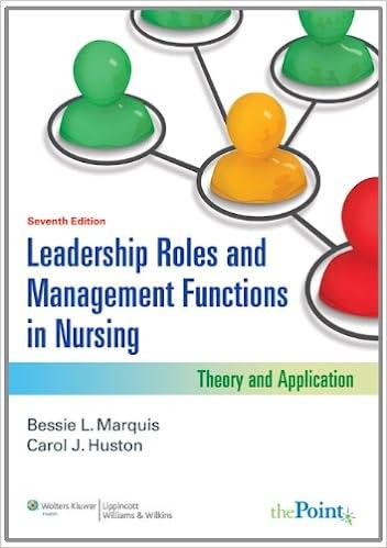 leadership roles and management functions in nursing theory and application 7th edition bessie l. marquis,