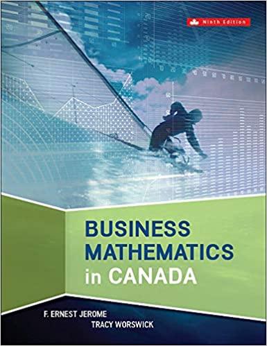 business mathematics in canada 9th edition f. ernest jerome, tracy worswick 125926582x, 9781259265822