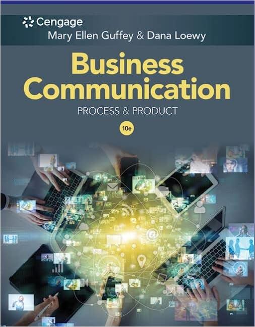 business communication process and product 10th edition mary ellen guffey, dana loewy 0357129237,