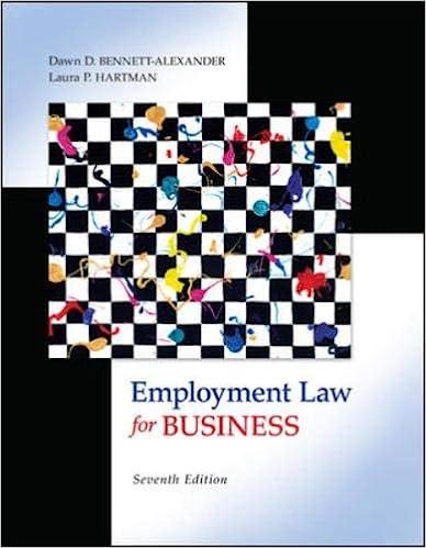 employment law for business 7th edition dawn bennett-alexander, laura hartman 0073524964, 9780073524962