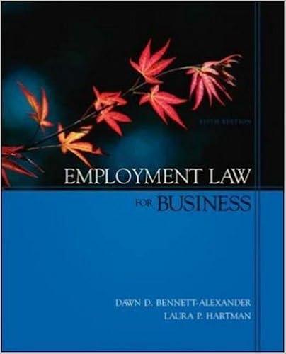 employment law for business 5th edition dawn bennett-alexander, laura hartman 0073028959, 9780073028958