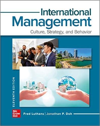 international management culture strategy and behavior 11th edition fred luthans, jonathan doh 126026047x,