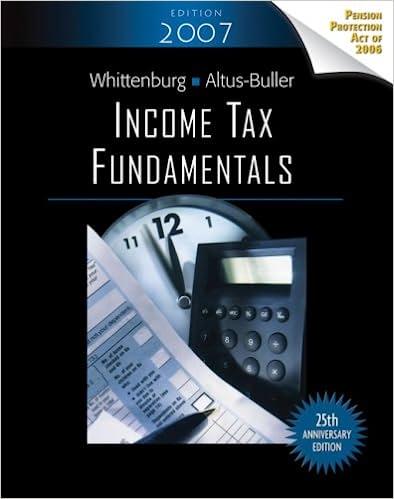 income tax fundamentals 2007 25th edition gerald e. whittenburg, martha altus-buller 032439926x, 9780324399264