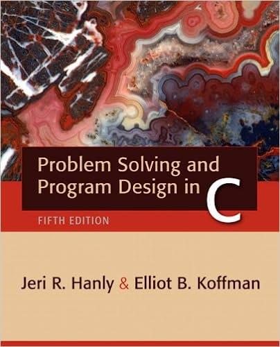problem solving and program design in c 5th edition elliot b. koffman, jeri r. hanly 0321409914, 9780321409911