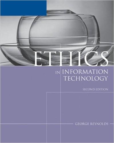 ethics in information technology 2nd edition george reynolds 1418836311, 9781418836313