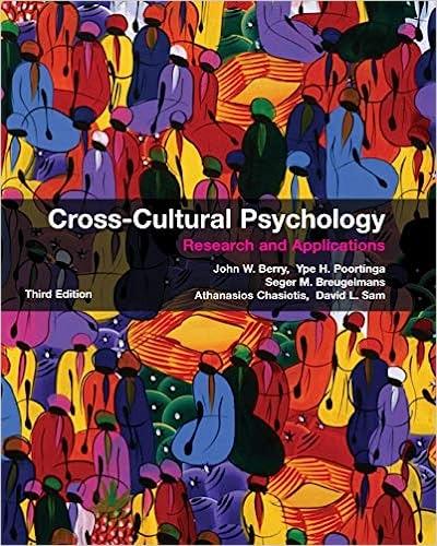 cross cultural psychology research and applications 3rd edition john w. berry, ype h. poortinga, seger m.