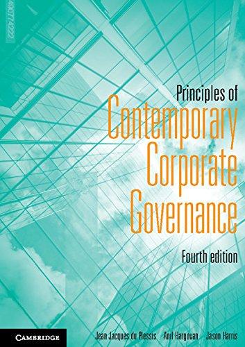 principles of contemporary corporate governance 4th edition jean jacques du plessis, anil hargovan, jason