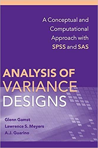 analysis of variance designs a conceptual and computational approach with spss and sas 1st edition glenn