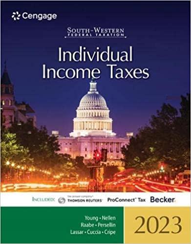 south-western federal taxation 2023 individual income taxes 46th edition james c. young, annette nellen,