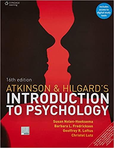 atkinson and hilgards introduction to psychology 16th edition nolen hoeksema, fredrickson, loftus,  lutz