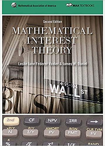 mathematical interest theory 2nd edition leslie vaaler, james daniel 0883857545, 9780883857540