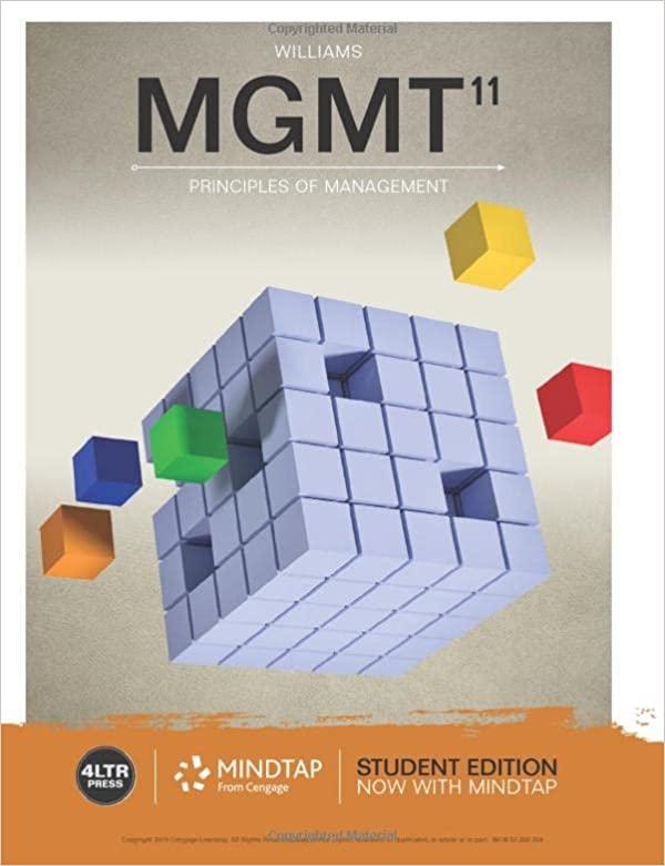 mgmt principles of management 11th edition chuck williams 133740747x, 9781337407472