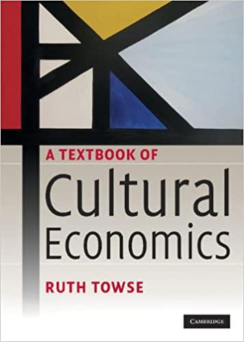 a textbook of cultural economics 1st edition ruth towse 0521888727, 9780521888721