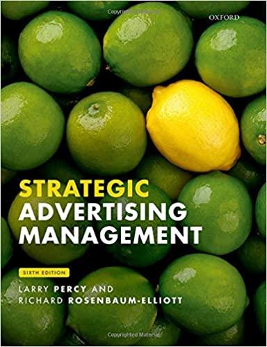 strategic advertising management 6th edition larry percy 0198835612, 9780198835615
