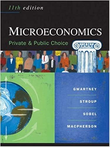 microeconomics private and public choice 11th edition james d. gwartney, richard l. stroup, russell s. sobel,