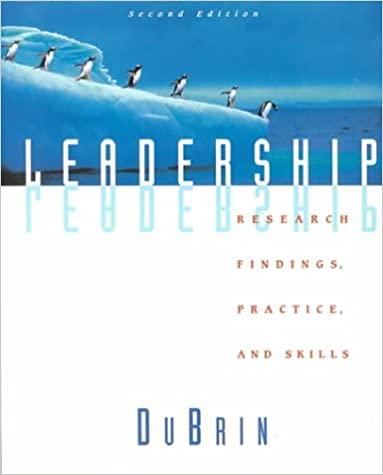 leadership research findings practice and skills 2nd edition andrew j. dubrin 0395856647, 9780395856642