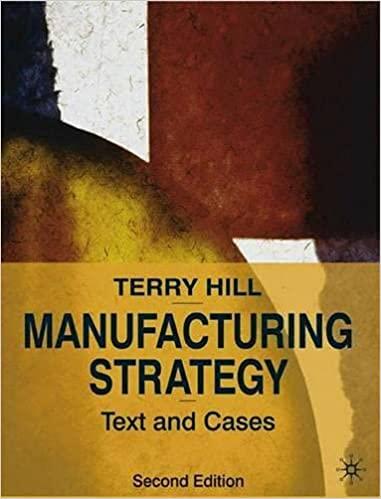 manufacturing strategy texts and cases 2nd edition terry hill 0333762223, 9780333762226