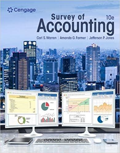 survey of accounting 10th edition carl s. warren, amanda farmer, jefferson p. jones 0357900294, 9780357900291