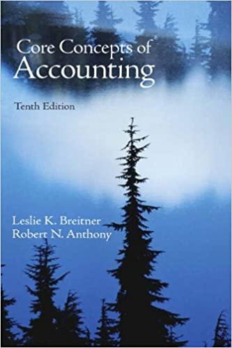 core concepts of accounting 10th edition leslie k. breitner, robert n. anthony 0136029442, 9780136029441