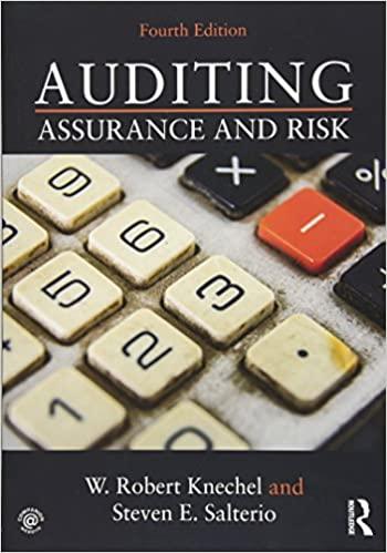 auditing assurance and risk 4th edition w robert knechel, steven e salterio 1315531720, 9781315531724