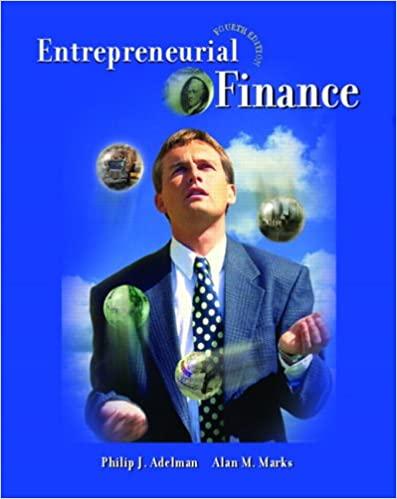 entrepreneurial finance 4th edition philip j. adelman, alan m. marks 0132434792, 9780132434799