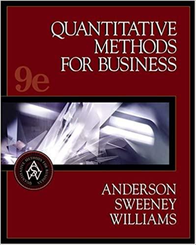 quantitative methods for business 1st edition david r. anderson, dennis j. sweeney, thomas a. williams