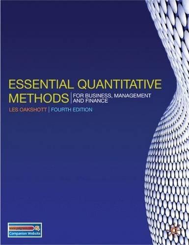 essential quantitative methods for business management and finance 4th edition les oakshott 0230218180,