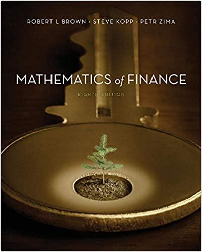 mathematics of finance 8th edition robert brown, steve kopp, petr zima 0070876460, 978-0070876460