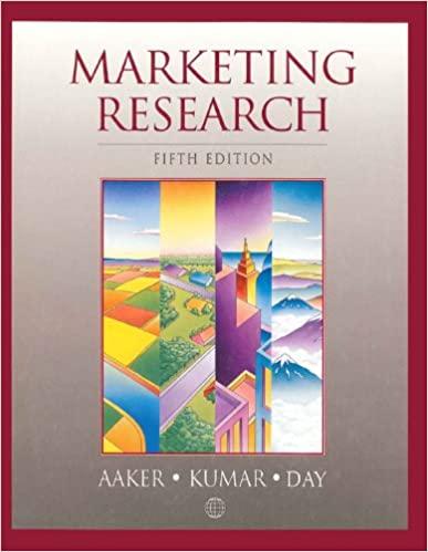 marketing research 5th edition david a. aaker, v. kumar, george s. day 0471552542, 9780471552543