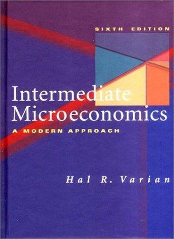 intermediate microeconomics a modern approach 6th edition hal r. varian 0393978303, 9780393978308