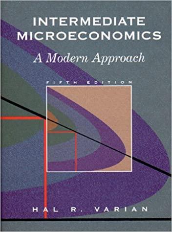intermediate microeconomics a modern approach 5th edition hal r. varian 0393973700, 9780393973709